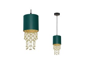 Lampa wisząca ALMERIA GREEN/GOLD 1xE27 MLP6449 Milagro