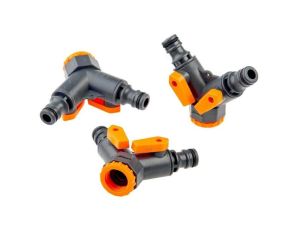 Rozdzielacz do wody na kran podwójny z zaworami rozdzielacz węża ogrodowego Schmith