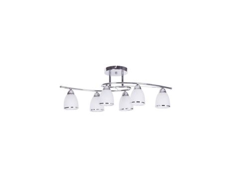 Lampa sufitowa żyrandol SAMIRA z szklanymi klosikami z chromowym pierścieniem K-JSL-8090/6 CHR Kaja Lighting