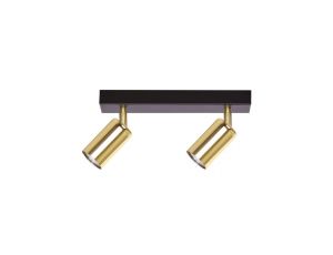 Lampa sufitowa listwa POLO z reflektorkami tubami na GU10 czarno-złota K-5141 Kaja Lighting