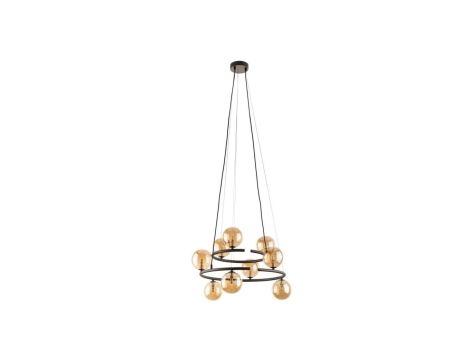 Lampa wisząca z metalowymi, brązowymi obręczami ANABELLE bursztynowe klosze 6587 TK Lighting