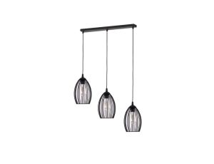 Lampa wisząca na listwie z ducianymi, czarnymi kloszami VLIZA BLACK na E27 6795 TK Lighting