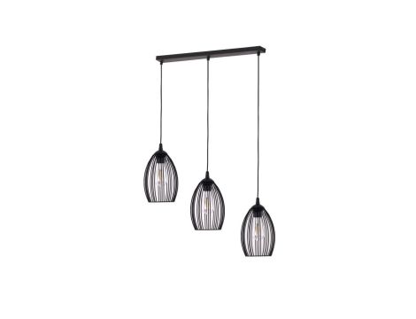 Lampa wisząca na listwie z ducianymi, czarnymi kloszami VLIZA BLACK na E27 6795 TK Lighting