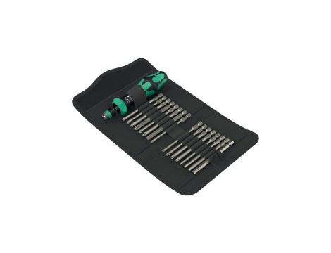 Zestaw wkrętaków 17 sztuk: rękojeść z funkcją grzechotki + 16 trzpieni Kraftform Kompakt Vario RA-R 1 Kraftform WERA