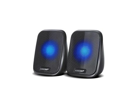 Głośniki komputerowe 6W USB minijack Black Audiocore AC835 LED