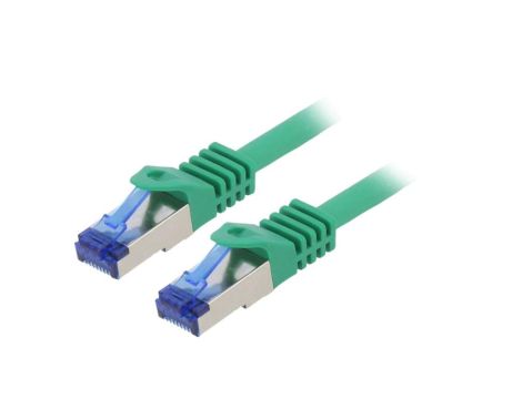 C6A105S Patch cord S/FTP 6a linka Cu LSZH zielony 15m 26AWG -20...75C