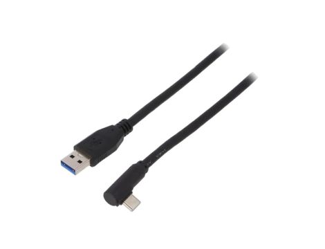 USB.C-F90/AM-30 Kabel USB 3.0 USB A wtyk, USB C wtyk kątowy 3m czarny Żyła: Cu
