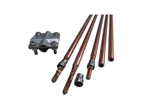 Uziom kompletny kuty pomiedziowany / miedziowany St/Cu powłoka 250um Cu 14,2 mm 3m