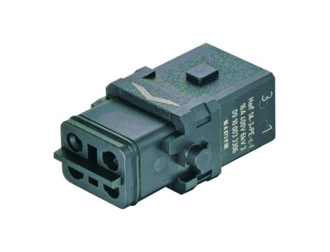 Złącze Han 1A prostokątne żeńskie 3pin +PE 09100033306
