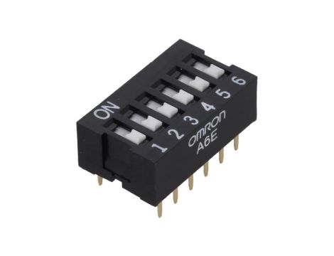 Przełącznik DIP-SWITCH Ilość sekcji 6 ON-OFF 0,025A/24VDC A6E-6101-N