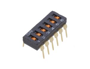 Przełącznik DIP-SWITCH Ilość sekcji 6 ON-OFF 0,025A/24VDC A6T6102