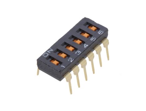 Przełącznik DIP-SWITCH Ilość sekcji 6 ON-OFF 0,025A/24VDC A6T6102