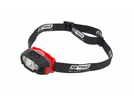 AWTOOLS LATARKA CZOŁOWA LED USB 5 FUNKCJI BLACK LINE