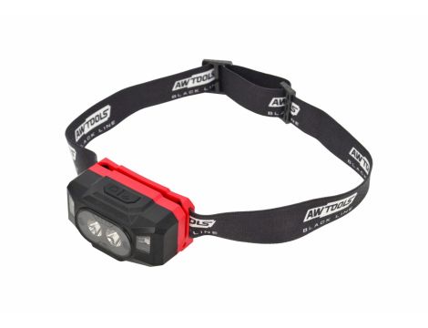 AWTOOLS LATARKA CZOŁOWA LED USB 6 FUNKCJI POWER BANK BLACK LINE