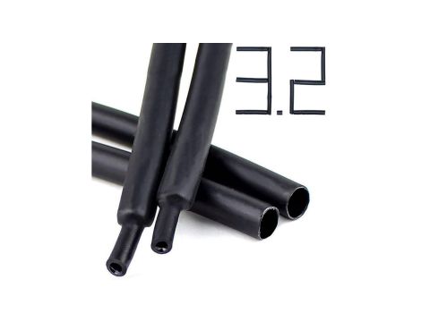 1M RURKA KOSZULKA TERMOKURCZLIWA z KLEJEM GRUBA CZARNA 3mm 3.2/1 mm