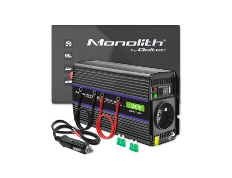 Qoltec Przetwornica napięcia Monolith 1200 MS Wave 12V na 230V 600/1200W USB