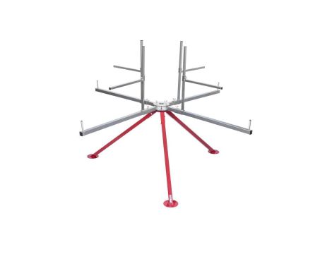 Rozwijak obrotowy stalowy do rur ogrzewania podłogowego PERT PEX, rur do wody HDPE PE i peszli karbowanych, poziomy fi: 200cm