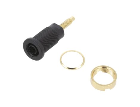 Gniazdo bananowe 4mm 32A 1000VDC 24,5mm czerwony złocony FCR7358GR