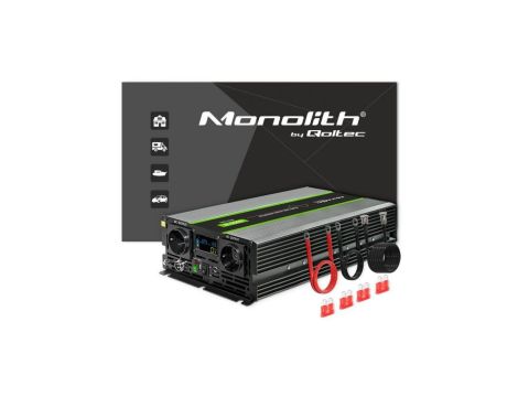 Qoltec Przetwornica napięcia Monolith 3000W 6000W 24V na 230V Czysty Sinus LCD