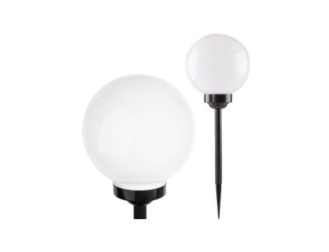 Lampa ogrodowa solarna wbijana biało-czarna SOLIS KULA 20cm wbijana 4000K neutralna Kobi