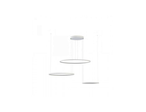 Lampa wisząca CIROCO biała trzy podwieszane pierścienie LED 3000K do salonu 11602 Nowodvorski