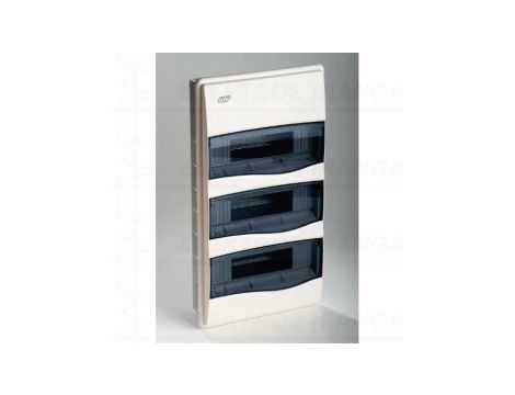 IP40 Rozdzielnica modułowa 3x12 ORO podtynkowa (drzwi transparentne) PE+N