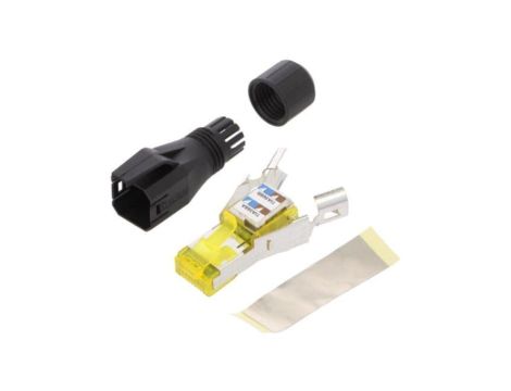 VS08RJ4510GQ Złącze RJ45, wtyk, il.pinów: 8, Kat: 6a, srebrzony, 8p8c, 26AWG24AWG