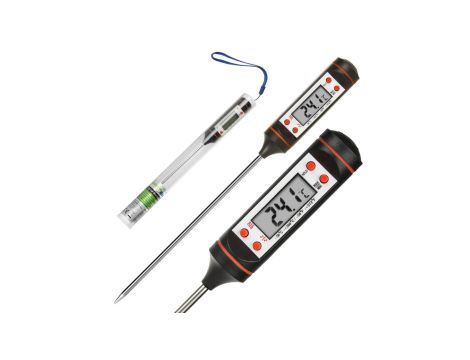 Termometr/sonda do żywności, GreenBlue, długość sondy 15cm, zakres temp. -50 st. C do +300 st. C., dokładność 0,1 st. C, GB178