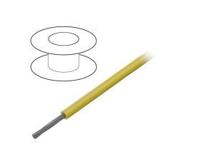 3050 YL005 Przewód na rolce o długości 30,5m linka Cu, 300V PVC żółty 24 AWG