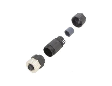 M12A-12BFFA-SL7001 Wtyk M12 12PIN żeński kod A-DeviceNet / CANopen na przewód