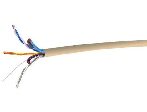Kabel telefoniczny, 100m, 4-parowy, ekranowany, Kremowy, RS PRO, Odporność na ogień 8