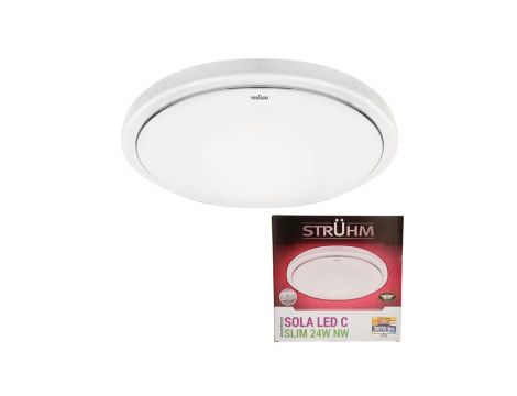 Lampa sufitowa plafon natynkowy do łazienki wodoodporny SOLA LED C SLIM 24W 03518 STRUHM