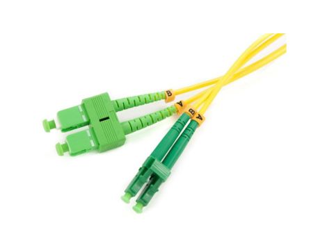 PATCHCORD ŚWIATŁOWODOWY SM 1M DUPLEX 9/125, SC/APC-LC/APC 3MM