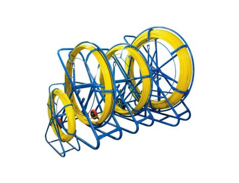 WŁÓKNO SZKLANE DO PRZECIĄGANIA KABLI 11mm / 250m (PILOT / STALKA) PE + STOJAK