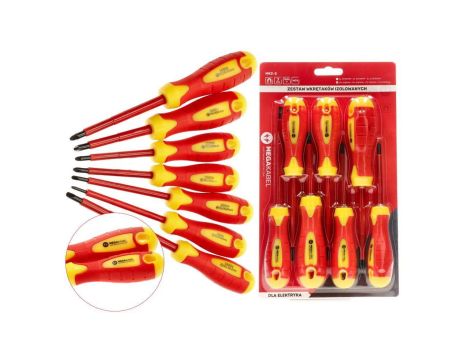 Zestaw śrubokrętów wkrętaków izolowanych DLA ELEKTRYKA 7 sztuk TPR-1 MEGAKABEL