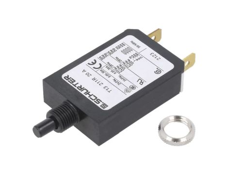 T13-211R-20 Wyłącznik nadprądowy Iznam: 20A Uznam: 240VAC 28VDC SPST Bieguny: 1