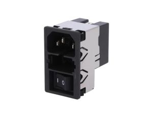 KMF1.1221.11Złącze zasilające AC gniazdo męskie 2A 250VAC IEC 60320 KMF