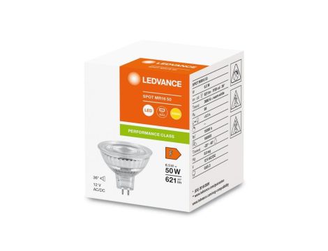 Żarówka LED MR16 GU5.3 6.5W = 50W 621lm 3000K Ciepła Biała 12V FILAMENT LEDVANCE