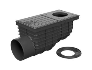Osadnik rynny rynnowy czyszczak boczny studzienka czarny odpływ 110mm