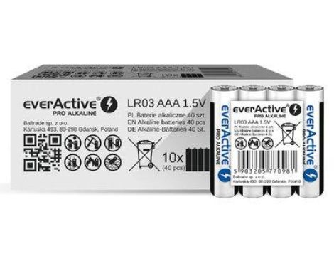 Bateria alkaliczna LR03 / AAA 1,5V everActive Pro /40szt./