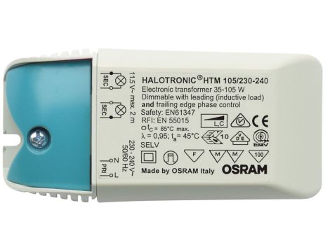 Zasilacz Halogenowy Regulator Fazowy Ściemniacz Fazowy 35-105W 11.3V OSRAM Compact