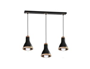 Lampa wisząca HOLLY BLACK / WOOD 3xE27 60W MLP6256 Milagro