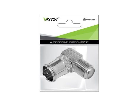 Złącze F: wtyk - gniazdo kątowe CU ZLA2561 Vayox PAK. - 100szt.