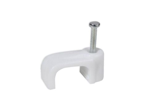 Uchwyt kablowy płaski z hartowanym gwoździem FLOP 10mm 100 sztuk