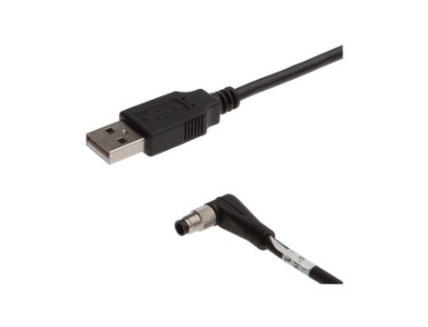 VK507U40 Kabel połączeniowy RS232/USB, 5m, wtyczka M5 kątowa, wtyczka USB-A prosta, PUR (poliuretan)