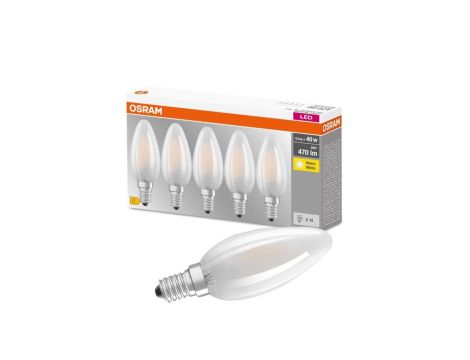 5PAK Żarówka LED E14 B35 4W = 40W 470lm 2700K Ciepła 300 Filament OSRAM