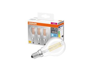 3PAK Żarówka LED E14 P45 4W = 40W 470lm 4000K Neutralna 320 Filament OSRAM Base