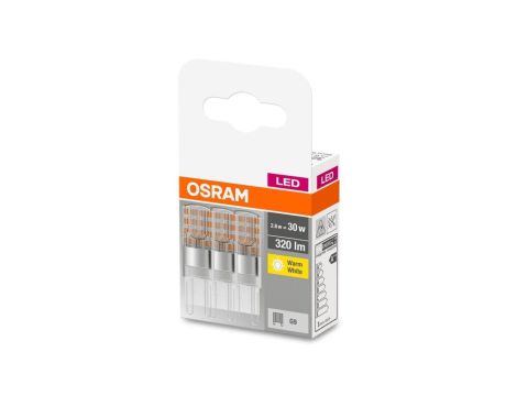 3PAK Żarówka LED G9 KAPSUŁKA 2,6W = 30W 320lm 2700K Ciepła OSRAM Base