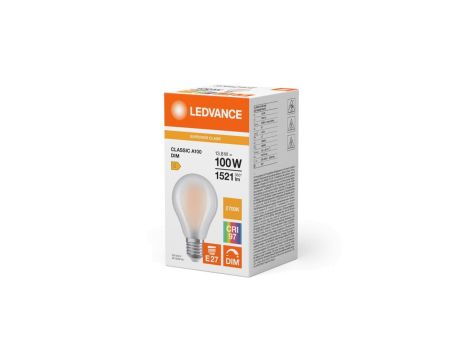 Żarówka LED A67 E27 13.8W = 100W 1521lm 2700K Ciepła Biała FILAMENT ŚCIEMNIALNA LEDVANCE