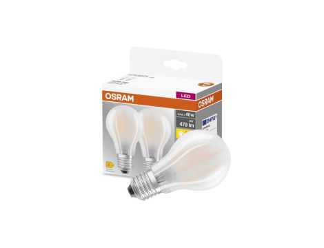 2x Żarówka LED E27 A60 4W = 40W 470lm 2700K Ciepła 300 Filament OSRAM
